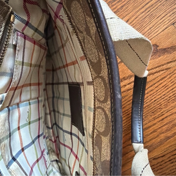Coach Beige and Brown Signature Tote - Picture 2 of 6